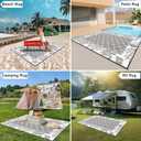 Vaukki Reversible Rugs, Plastic Straw Outdoor Doormat, Fade Resistant Plastic Outdoor Patio Mat, Lightweight Ocean Area Carpet for Patio, RV, Camping, Beach, Deck, Backyard and Picnic (Grey, 5'x8')