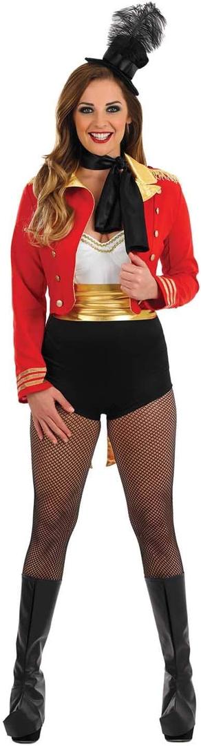 fun shack Womens Circus Ringmaster Costume, Lion Tamer Outfit for Women, Ringmaster Dress for Themed Parties (X-Large)