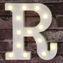 Pooqla LED Marquee Letter Lights Sign, Light Up Alphabet Letter for Home Party Wedding Decoration R (Letter R, Warm White)