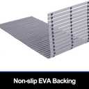 Bath Mat Bathroom Runner Long Large Rugs Floor Wood Shower Bathtub Waterproof Non Slip Accessories 16x48 Inch Easy to Clean, Striped Grey, 1 pc