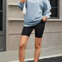 Women's Half Zip Denim Sweatshirts Fashion Long Sleeve Shirt Jean Pullover Hoodies (X-Large, Light Blue)