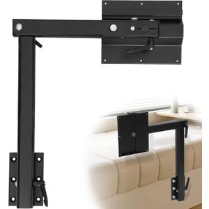 Upgrade Removable RV Table Leg Accessories, 360 Degree Aluminum Alloy RV Adjustable Table Leg, Table Top Adjustable Detachable Table Leg Bracket for RV Caravan Yachts, 100IBS , Upgrade Black 