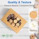 30 Pcs Bakery Boxes 8-In with Windows, Cookie Boxes Brown for Chocolate Covered Strawberries, Treats, Donuts, Cupcakes, and Candy Gift Giving 8x6x2.5 Inch