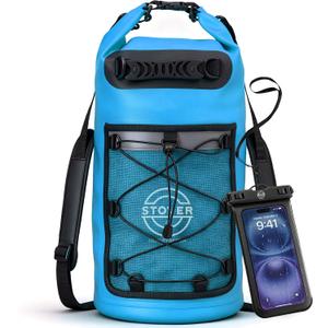 STOVER Waterproof Dry Bag- Roll-Top Backpack w/Phone Case- Kayaking, Hiking, Camping, Boating- Men/Women, 25L