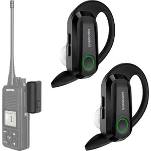 SAMCOM Wireless Headset with 2 Pin Dongle for FPCN10A/FPCN30A Walkie Talkies, BTEAR-02 Upgraded Hands-Free Wireless Two Way Radios Earpiece with Mic for K Connector (Radios not Inclued)