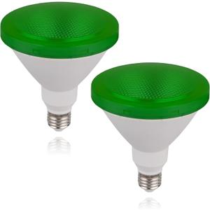 Par38 Green Light Bulb - 15W (100Watt Equivalent) - E26 Green Flood Lights 2 Pack, Party Decoration, Porch, Home Lighting, Holiday Lighting, Halloween, LED Light Bulb Outdoor Indoor
