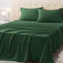 Queen Size Bed Sheet Set - 4 Piece Soft Microfiber Sheets with Deep Pockets, Cooling Technology, and Wrinkle-Free Pillowcase. Hotel-Quality, Durable Bedding, Eden Green