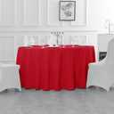 Fokitut 2 Pack Waterproof Round Tablecloth, 60 Inch, Stain Resistant and Wrinkle Polyester Table Cloth, Fabric Table Cover for Kitchen Dining, Wedding, Party, Holiday Dinner-Red