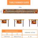2 x Pumpkin Squirrel Fall Table Runner 108 Inch Seasonal Autumn Thanksgiving Kitchen Dining Room Table Decorations for Home Party Decor