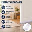 Yaocom 2 Pack 36” U Shape Door Bottom Seal, Exterior Door Sweep, Adjustable Weatherstripping Draft Stopper, Block Light Reduce Noise, Slide on Install, Fits 36” x 1-3/4”, Fills 3/8”-3/4” Gap (Clear)