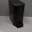 Cesun Small Bathroom Trash Can with Lid Soft Close, Step Pedal, 6 Liter / 1.6 Gallon Stainless Steel Garbage Can with Removable Inner Bucket, Anti-Fingerprint Finish (Matt Black)