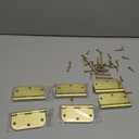 KOLET Ball Bearing Gold Door Hinges, 3.5 Inches Heavy Duty Stainless Steel Door Hinges, 5/8'' Radius Corner Hinges, Smooth and Quiet, Non Removable Pin, Satin Gold, 6 Pack