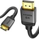 Silkland 8K 4K Mini HDMI to HDMI Cable 6.6FT, Mini HDMI 2.1 Cord [8K 60Hz, 4K@240Hz 144Hz 120Hz, Upgrade Braided] 48Gbps, Compatible with Camera, Camcorder, Laptop, Tablet, Monitor, Raspberry Pi Zero