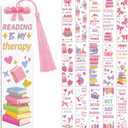 Peacoblue 30pcs UV DTF Bookmarks Wraps Transfer Stickers Pink Bow and Book for Women Men Reading, Waterproof Bookmarkers Decal(No Blank Bookmarks) for Acrylic Plastic Metal Blank Bookmark