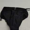 OYOANGLE Women's Maternity Swimsuit Bottom Ruched Drawstring Side High Waist Bikini Briefs Panty (Medium, Black)