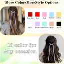 16 Pcs Silky Satin Hair Bows Set Elegant Bowknot Clips with Long Tassels Metal Barrettes for Ponytails Braids Half-Up Hecila Weddings Christmas Birthday Parties Daily Wear Photo Shoots