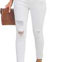 luvamia Cropped Jeans for Women Skinny Trendy High Waisted Distressed Ripped Stretchy Denim Pants Destroyed Jeggings