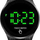 Gosasa Touch Screen Digital LED Waterproof Men Womens Sport Casual Stainless Steel Wrist Watch (Black)