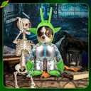Huhumy Green Alien Costume for Small Dog, Medium Dog Halloween Astronaut Outfits Alien Pet Costume Cute Hooded with Reflective Outfits for Puppy Kitten Halloween Cosplay Party(M)