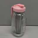 Cold Brew Coffee Maker64 oz Wide Mouth Mason Jar Pitcher with Stainless Steel Filter, Pour Spout Handle Lid, Heavy Duty Glass Airtight & Leak-Proof for Iced Coffee & Tea Lemonade-Pink