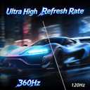 27" 360Hz QHD Fast IPS Gaming Monitor,0.5ms FreeSync+G-Sync,HDR400,VESA