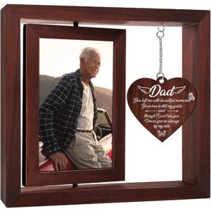 Vetbuosa Memorial Gifts for Loss of Dad, Sympathy Picture Frame,Sympathy Gifts for Loss of Father,Bereavement Remembrance Funeral Condolence Grief Gift,Fits 4x6 In Photo (Brown)