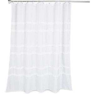 Farmlyn Creek Farmhouse Shower Curtain Set with 12 Hooks, Rustic Bathroom Decor (72 x 72 in)
