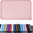 Waterproof Pet Feeding Mat with High Raised Edges, Heavier and Thicker Placemats for Cat Dog Water Bowl with BPA Free, Dogs Cats Food Mats for Messy Drinkers to Prevent Spill and Protect Floors (24" x 16", Misty Rose)