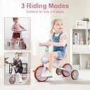 XIAPIA 3 in 1 Toddler Bike for 2-4 Year Old Girl Boy, Kids Tricycle with Adjustable Seat, Detachable Pedal and Training Wheels, Baby Balance Bike Trikes Riding Toys, Kids Christmas Birthday Gifts Pink | with Adjustable Seat, Detachable Pedal, Training Wheels, Trikes, Riding Toys