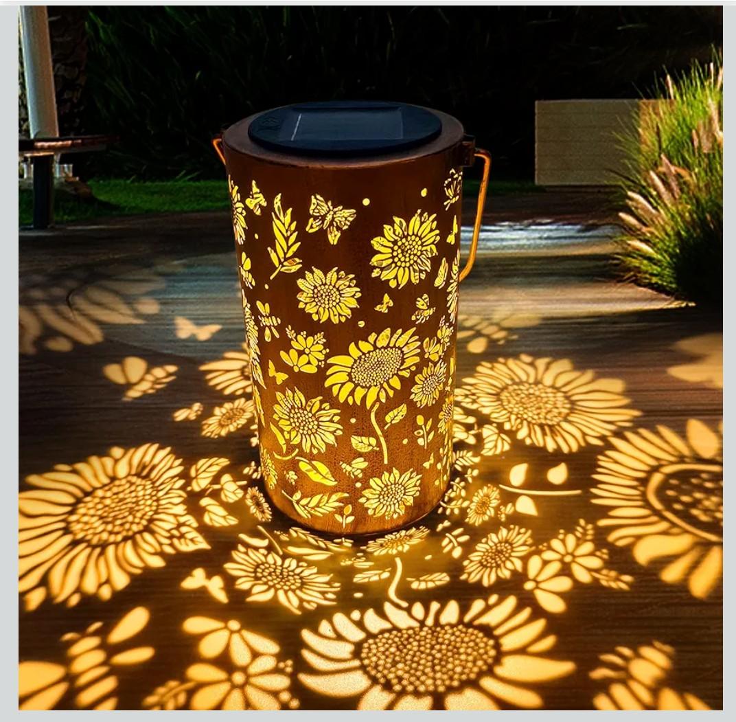 Birthday Gifts for Women Mom Grandma, Sunflower Solar Lanterns Outdoor Waterproof, Hanging Solar Lights for Yard, Patio, Porch, Garden Decor