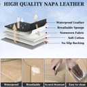Coverado Car Seat Covers Full Set, Seat Covers for Cars, Beige Car Seat Covers Front Seats and Back Car Seat Protector Waterproof, Leather Car Seat Cushion Universal Fit for Most Cars