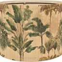 Floral Bamboo Lampshade With Tropical Plants Bamboo Made, Suitable For Floor Lamps And Desk Lamps, Art deco, Rustic And Elegant, Groovy Unique(11.8 * 9Inch) (Tropical Tree B)