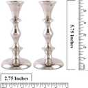 Rely+ Silver Candle Holders Set of 2 Decorative Centerpiece Table Candlesticks Holders for Taper Candles Home Decor Easter Candle Holders for Dinner Party Wedding Decorations