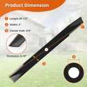 AM35557 Lawn Mower Blade, Compatible with 60 inch John Dee re Rotary Mower 261 400 420 430 60 Inch Deck, Replace M48452 050350, Replace M112847, 3 Pack