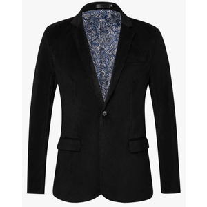 WZIKAI Men's Casual Corduroy Blazer Jacket Slim Fit One Button Work Wear Sport Coat Size L