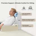 Vekkia 25" Extra-Large Reading Pillow for Tall Adults 60 Ergonomic Wedge Back Pillow with Built-in Armrests, Adjustable Headrest & Large Pockets Ideal for Sitting in Bed, Reading, TV, and Gaming, Build-in Arms