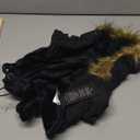 PINA Small Dog Coats - Waterproof, Warm Winter Jacket with Faux Fur Hood & Pocket (M(Chest 19.6"), Black)