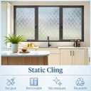 Haton Window Privacy Film Decorative Frosted Glass Window Film, Sun Blocking Stained Glass Clings, Static Cling Removable Stickers for Home Door Coverings, Lattice Pattern 17.5" x 78.7"