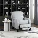 Lexicon Push Back Recliner Chair, Reclining Sofa Armchair, Modern Recliner Sofa Chair with Footrest, Chenille Fabric Recliner Arm Chair, Single Sofa Accent Chair for Living Room/Office/Apartment, Grey (Light Gray)