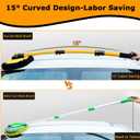 WillingHeart 15 Curved Car Wash Brush with Long Handle 43" Extension Pole RV Truck Microfiber Cleaning Mop Auto SUV Wheel Boat Exterior Interior Detailing 2 in 1 Carwash Duster Not Hurt Paint, Yellow