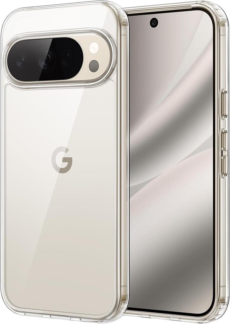 JETech Case for Google Pixel 10 Pro XL 2025, Non-Yellowing Shockproof Bumper Protective Phone Cover, Anti-Scratch Hard PC Back (Clear)