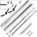 Uniflasy Grill Parts for Charbroil Performance 2-Burner 463630021 463655021 463655421 463655621,for Charbroil 4-Burner 463365021 463448021 Grill Burner Tube Heat Plates Shield Crossover Tube Igniter