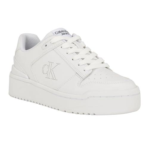 Calvin Klein Women's Ashier Sneaker, White 140, 5