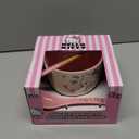 Silver Buffalo Sanrio Hello Kitty Apples and Cinnamon Ceramic Ramen Noodle Rice Bowl with Chopsticks and Spoon, Microwave Safe, 20 Ounces