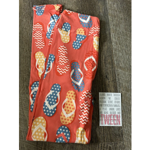 NEW RELEASE Lularoe Leggings Size TC Cute Flip Flops Sandals Print