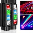 2025 Spider Beam Moving Head DJ Light 8 LEDs, RGBW Disco Strobe Light Party Lights, DJ Stage Lights, DMX512 & Sound Control for Christmas Halloween Birthday Wedding Karaoke Bar Decorations