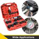 18PCS Radiator Pressure Tester Kit | Coolant Pressure Tester Kit,Radiator Pressure Pump Cooling System Car Leak Tester Detector Tool Water Tank Adapter Auto Coolant Vacuum Purge Head Gasket