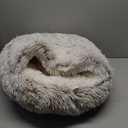 Cat Beds for Indoor Cats,Cat Cave for Puppy and Kitty,Calming Small Dog Bed for Small Dogs with Cover Cave,Cozy Warming Fluffy Washable Anti-Slip Pet Sleeping Bag(20 * 20inch,Beige)