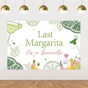Margarita Bachelorette Party Decorations Backdrop, Last Margarita As a Senorita Backdrop Banner Background 5 x 3ft for Margs and Matrimony Bachelorette Bridal Shower Party Supplies