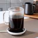 Glass Coffee Mugs, 24 oz Ice coffee cups, Large Clear Tea Cups Set of 2, Glass Mugs with Handles, Glass Cups for Latte, Cappuccino, and Tea